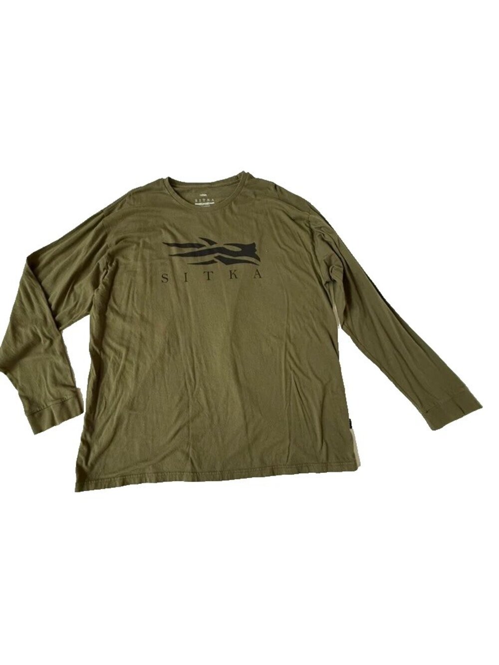 Sitka Gear Mens XXL Icon Long Sleeve Tee Shirt Green Black Logo 600092 Top